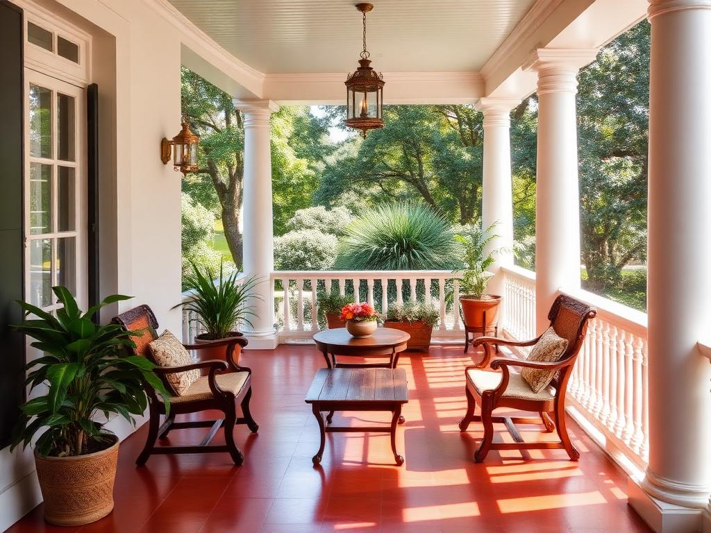 Colonial Bungalow balcony in an Indian home