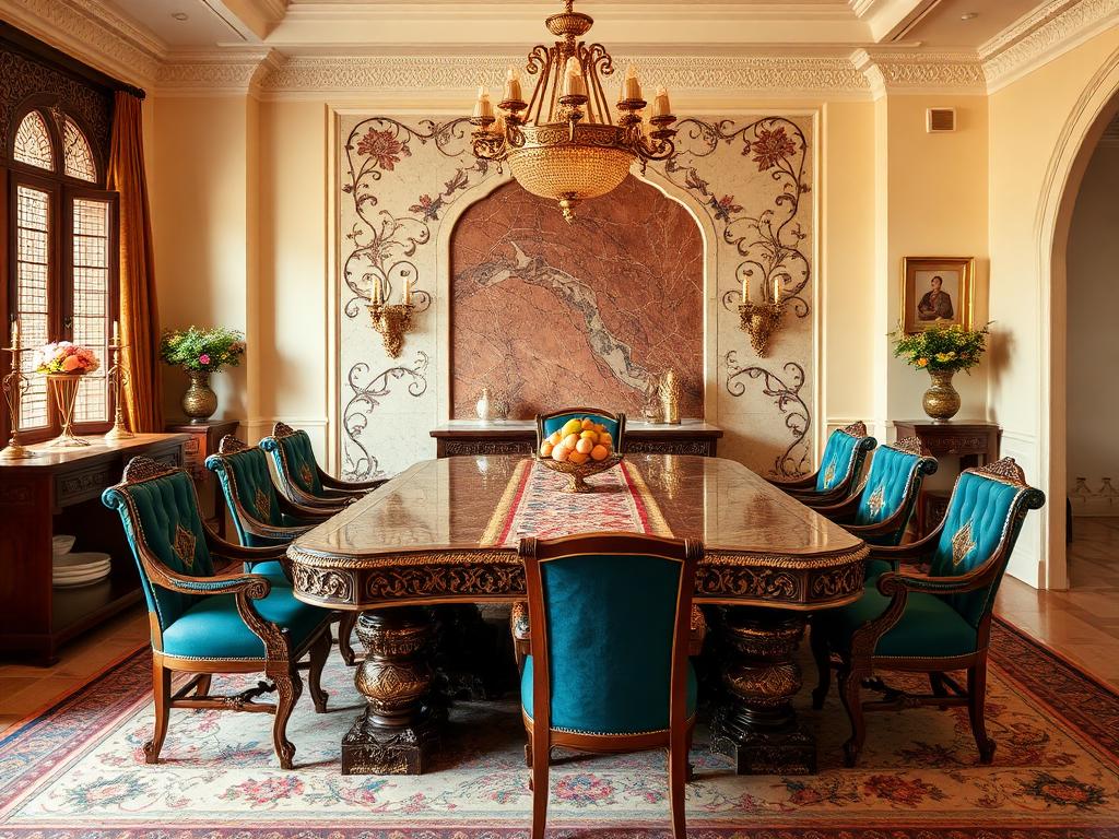 Rajasthani Royalty dining room in an Indian home