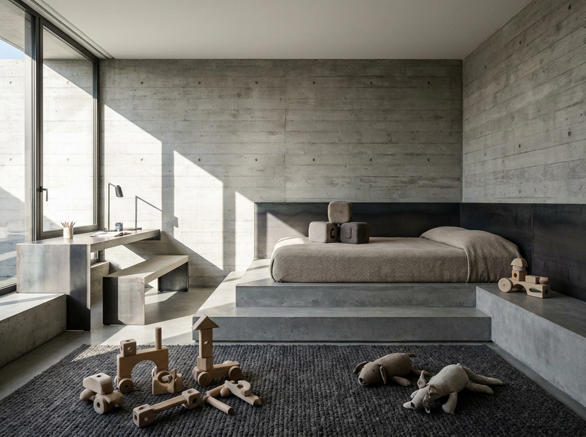Architectural Contemporary kids room in an Indian home