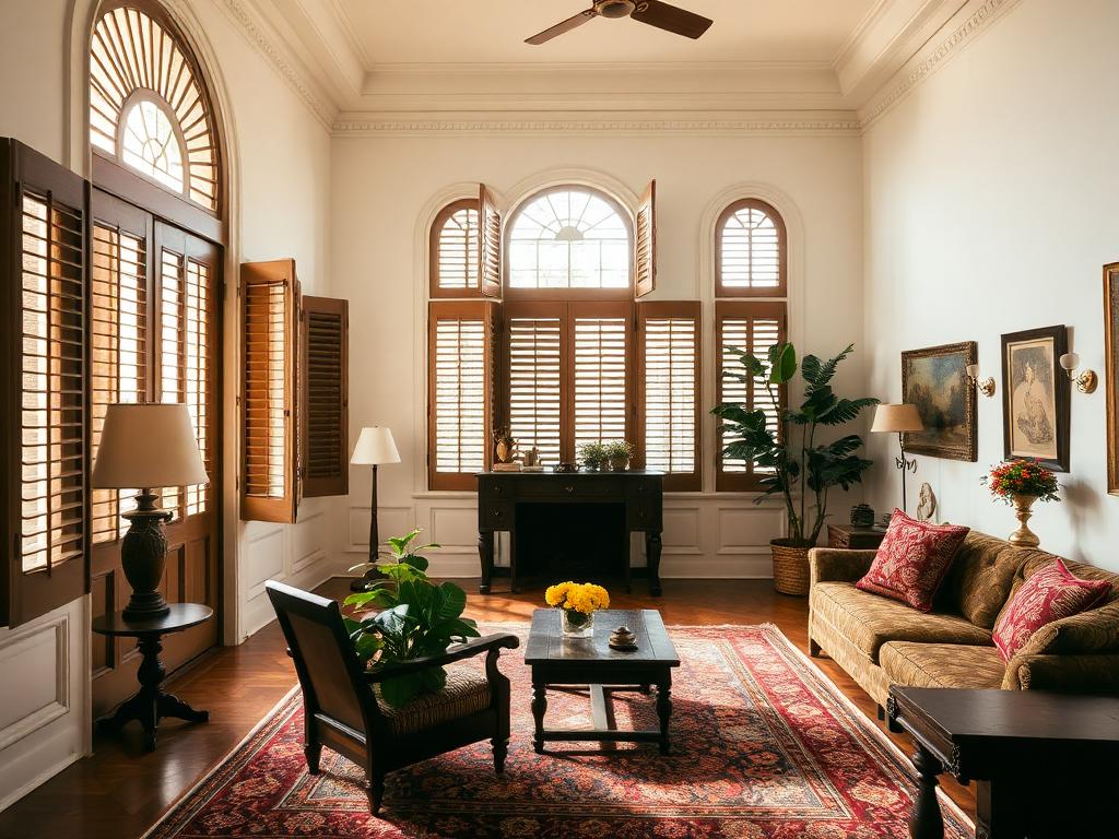 Colonial Bungalow living room in an Indian home