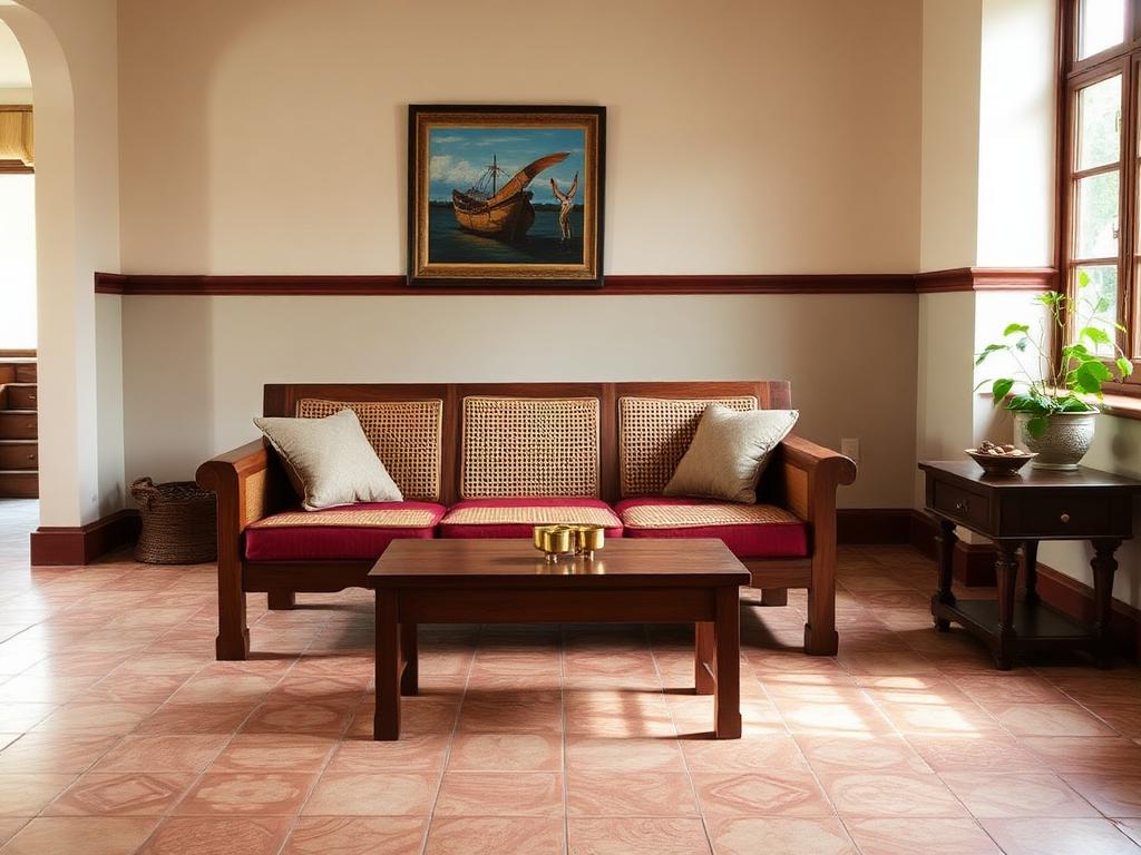 Teakwood Heritage living room in an Indian home