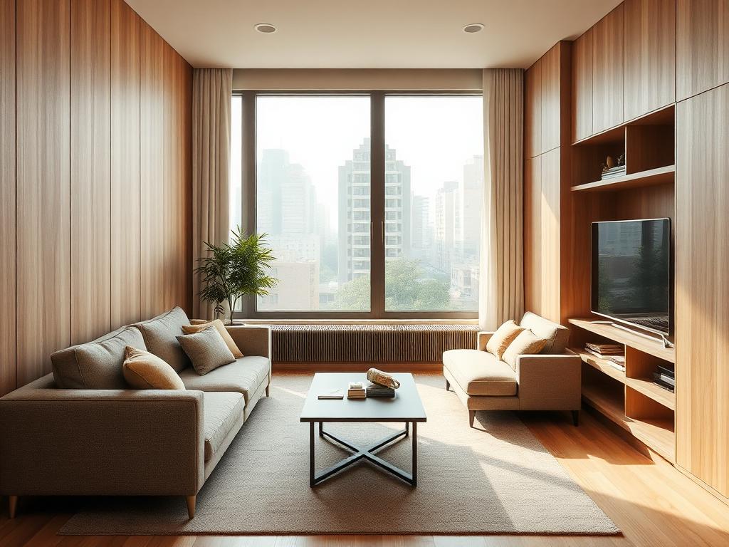 Urban Compact Living living room in an Indian home
