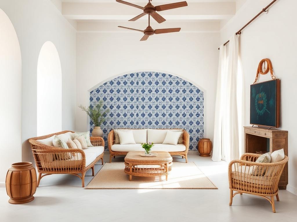 Indo-Portuguese Coastal living room in an Indian home