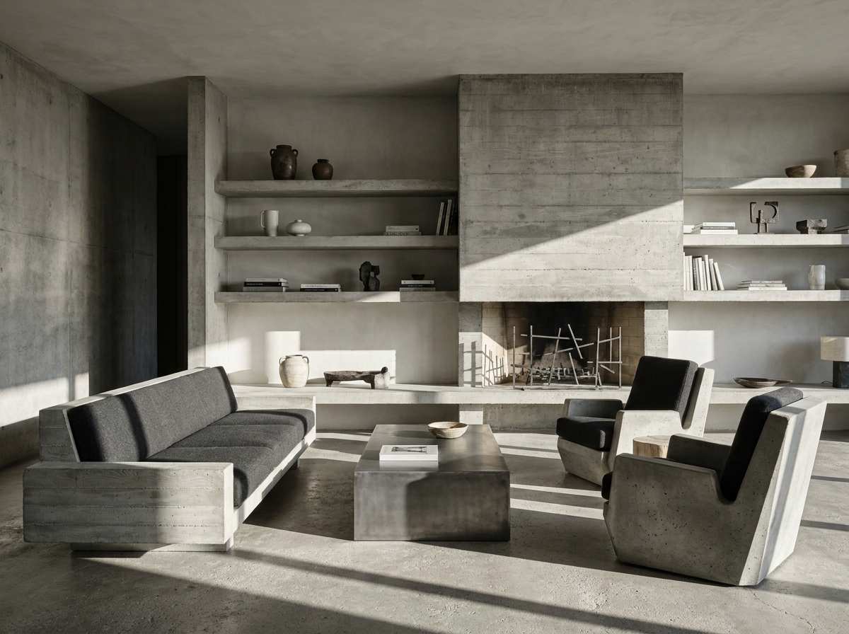 Architectural Contemporary living room in an Indian home
