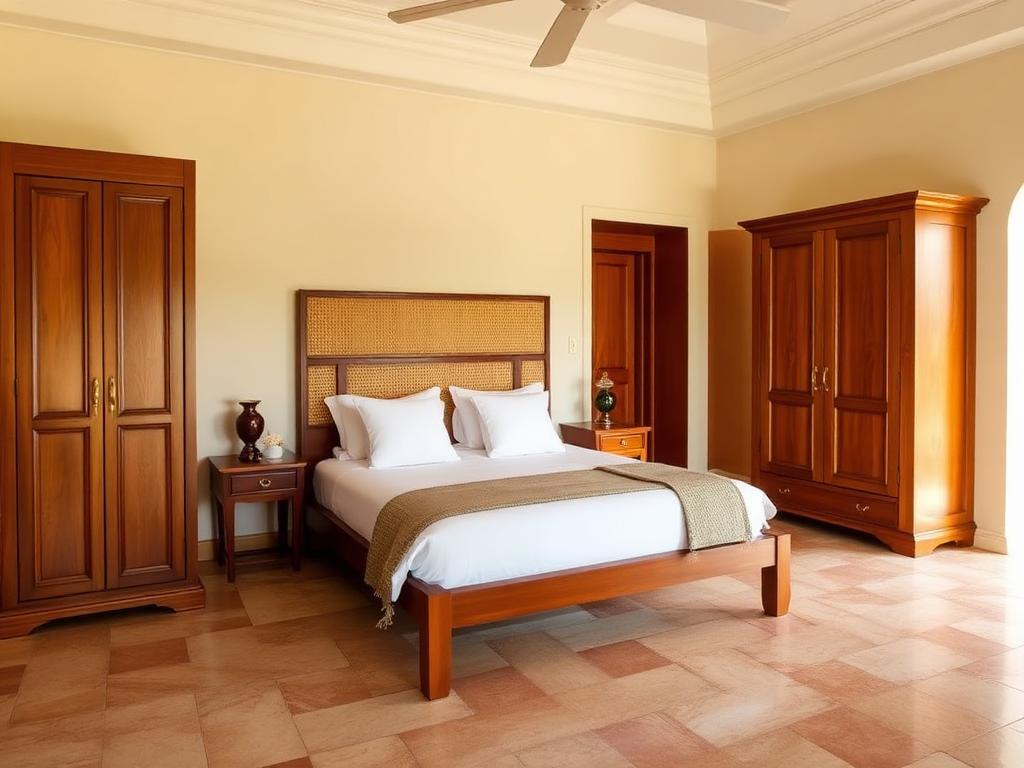 Teakwood Heritage master bedroom in an Indian home