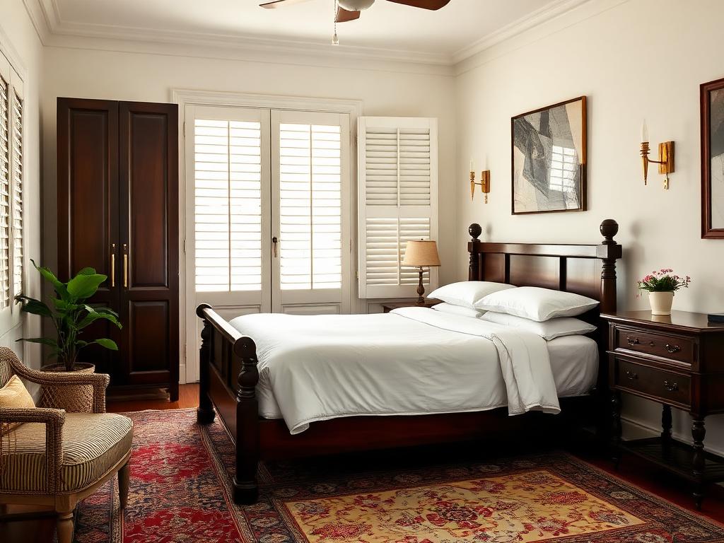 Colonial Bungalow parents room in an Indian home