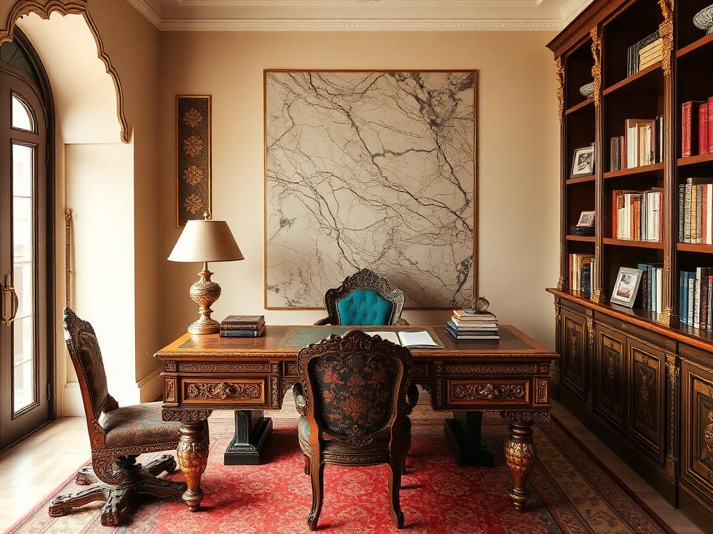 Rajasthani Royalty study room in an Indian home