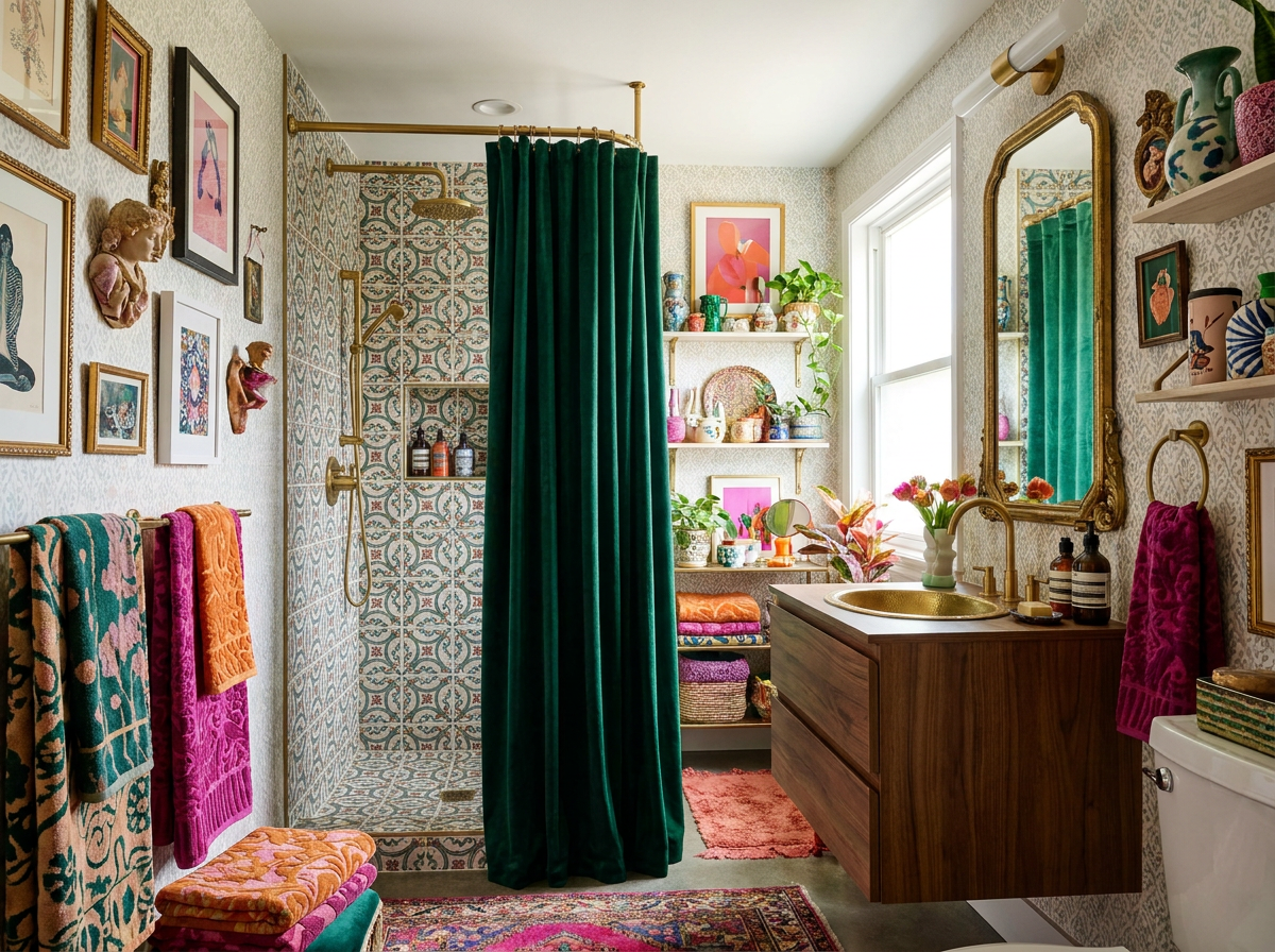 Modern Heirloom wash room in an Indian home